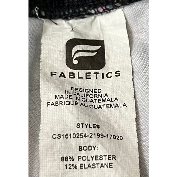 FABLETICS MID-RISE YOGA CROPPED LEGGINGS, WOMENS, XS, BLACK BLUE GREEN PINK ABST - Picture 8 of 10
